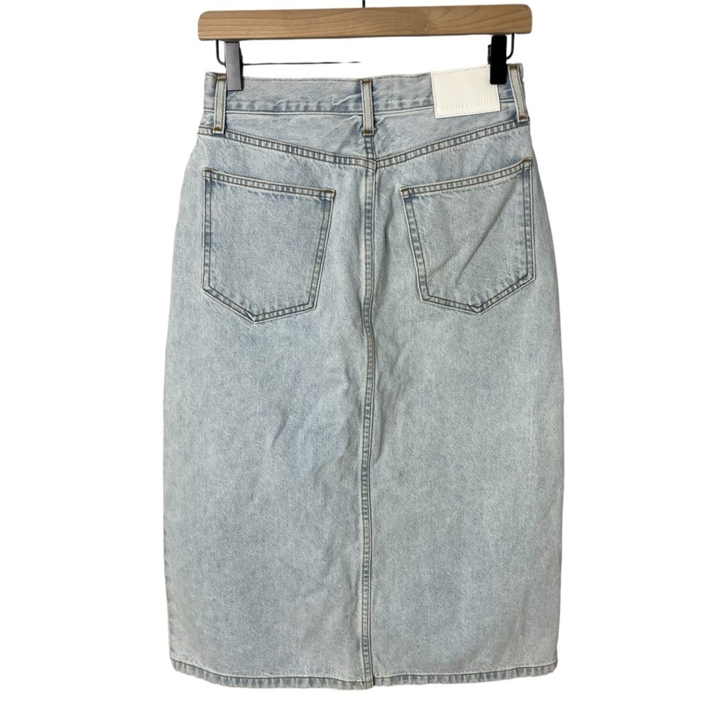 Denim Forum Aritzia The 90’s Halle Denim Midi Skirt Light Wash Size 27 - Picture 5 of 8
